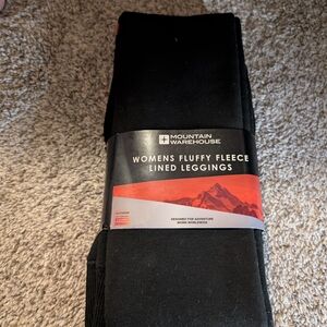 New! Mountain Warehouse Black Fleece Leggings Sm/P